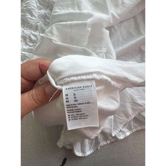 American Eagle White Short Dress Ethereal Cottagecore Romantic Soft Girl (T) - Picture 6 of 6